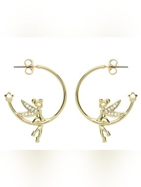 Tinker Bell Hoop Earrings with Crystal Accents